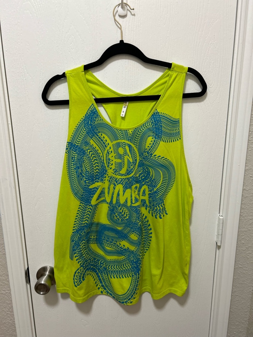 Zumba Fitness Green & Blue Racerback Workout Tanktop Size XL